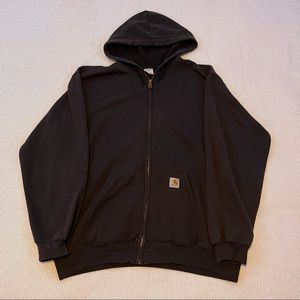 Black Carhartt Zip-Up Hoodie Size XL